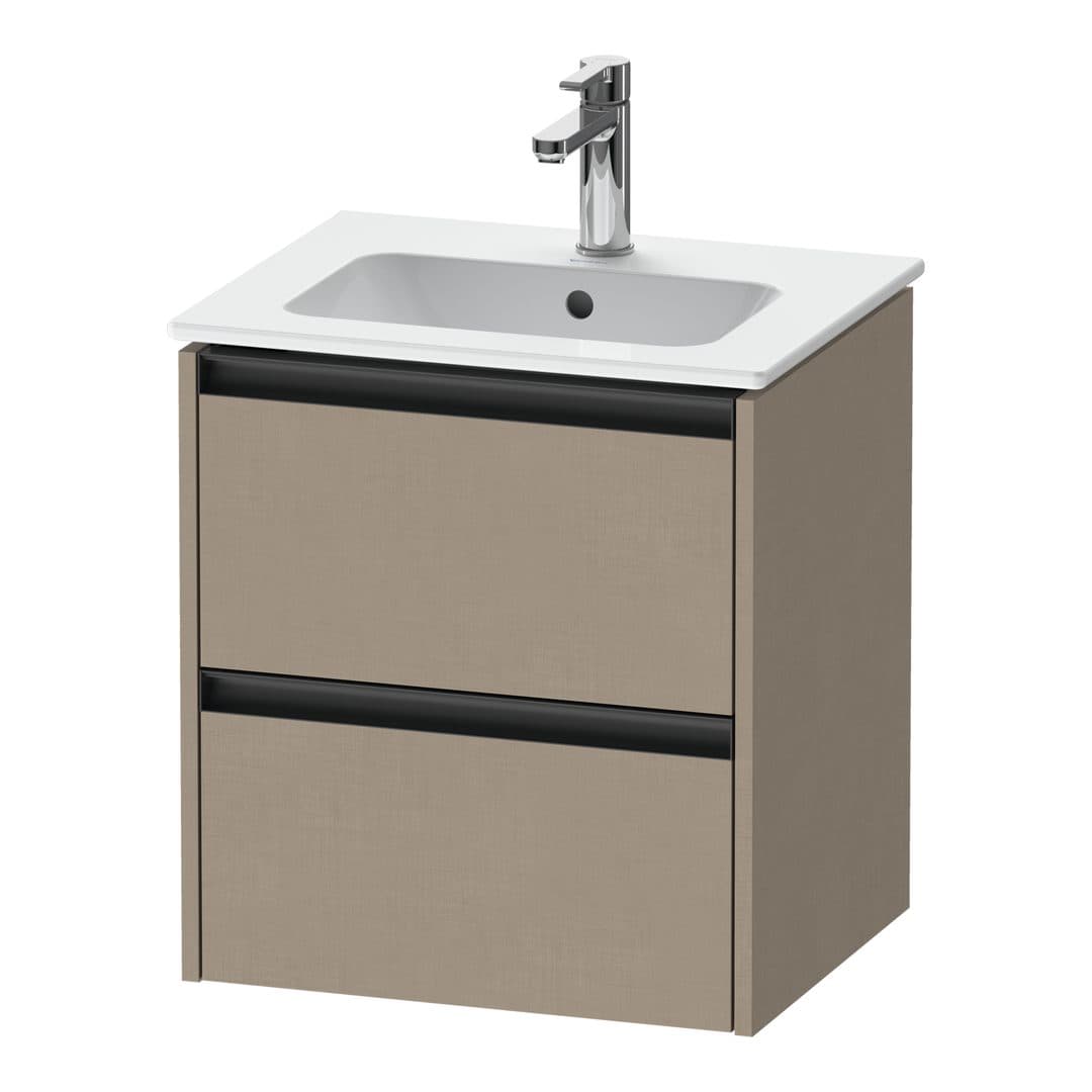 Duravit Ketho.2 – Έπιπλο Νιπτήρα – 510 mm, 2 συρτάρια, νιπτήρας κέντρο – Linen Matt, Decor (K25261075750000)