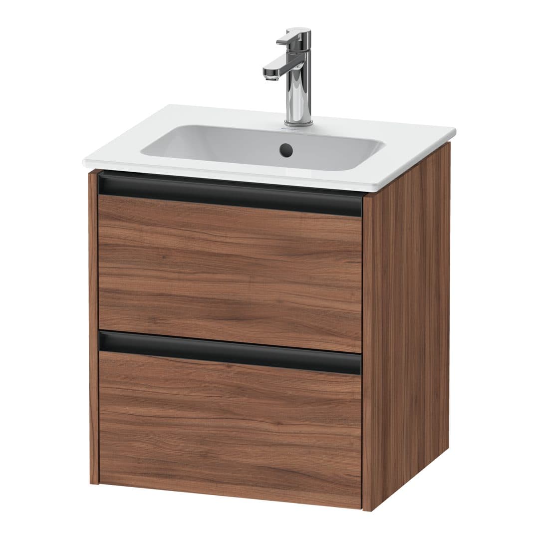 Duravit Ketho.2 – Έπιπλο Νιπτήρα – 510 mm, 2 συρτάρια, νιπτήρας κέντρο – Walnut Matt, Decor (K25261079790000)