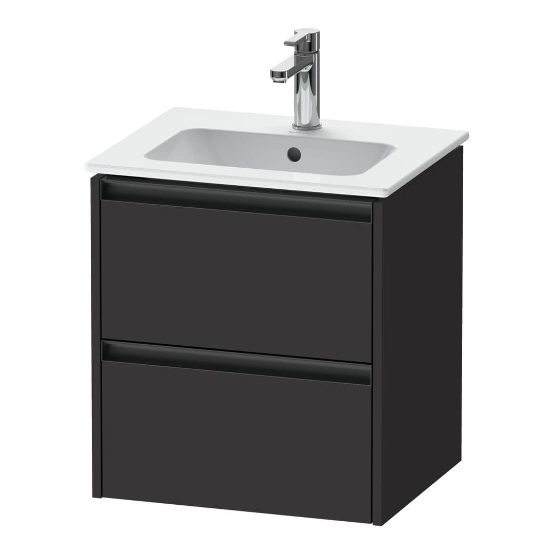 Duravit Ketho.2 – Έπιπλο Νιπτήρα – 510 mm, 2 συρτάρια, νιπτήρας κέντρο – Graphite Super Matt, Decor (K25261080800000)