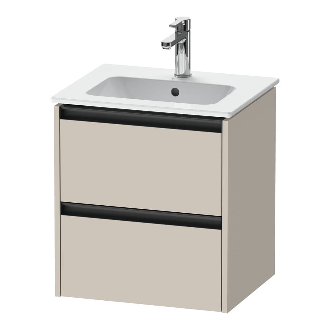 Duravit Ketho.2 – Έπιπλο Νιπτήρα – 510 mm, 2 συρτάρια, νιπτήρας κέντρο – Taupe Matt, Decor (K25261091910000)