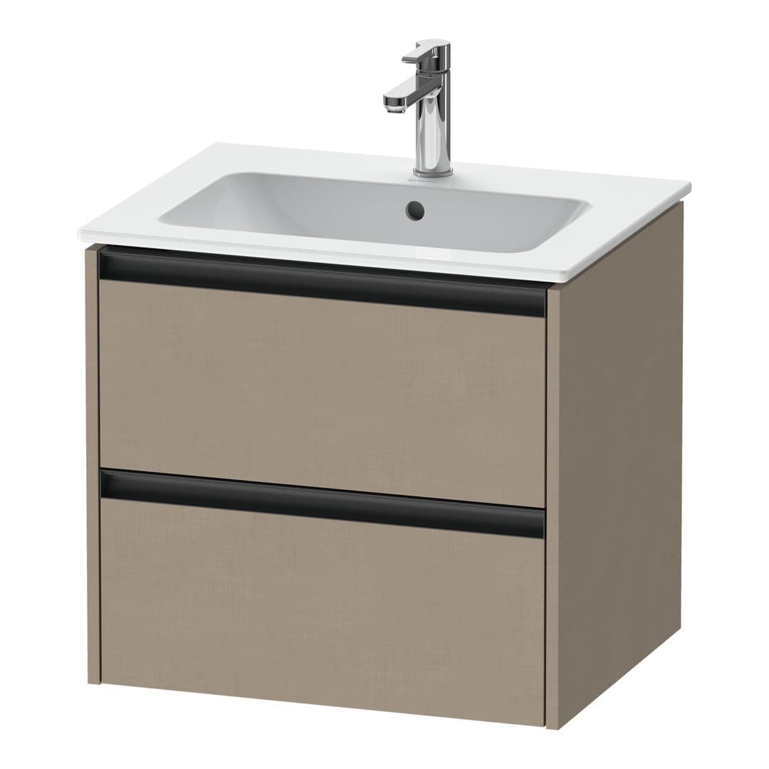 Duravit Ketho.2 – Έπιπλο Νιπτήρα – 610 mm, 2 συρτάρια, νιπτήρας κέντρο – Linen Matt, Decor (K25262075750000)
