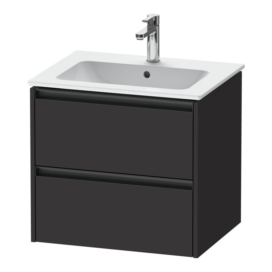 Duravit Ketho.2 – Έπιπλο Νιπτήρα – 610 mm, 2 συρτάρια, νιπτήρας κέντρο – Graphite Super Matt, Decor (K25262080800000)