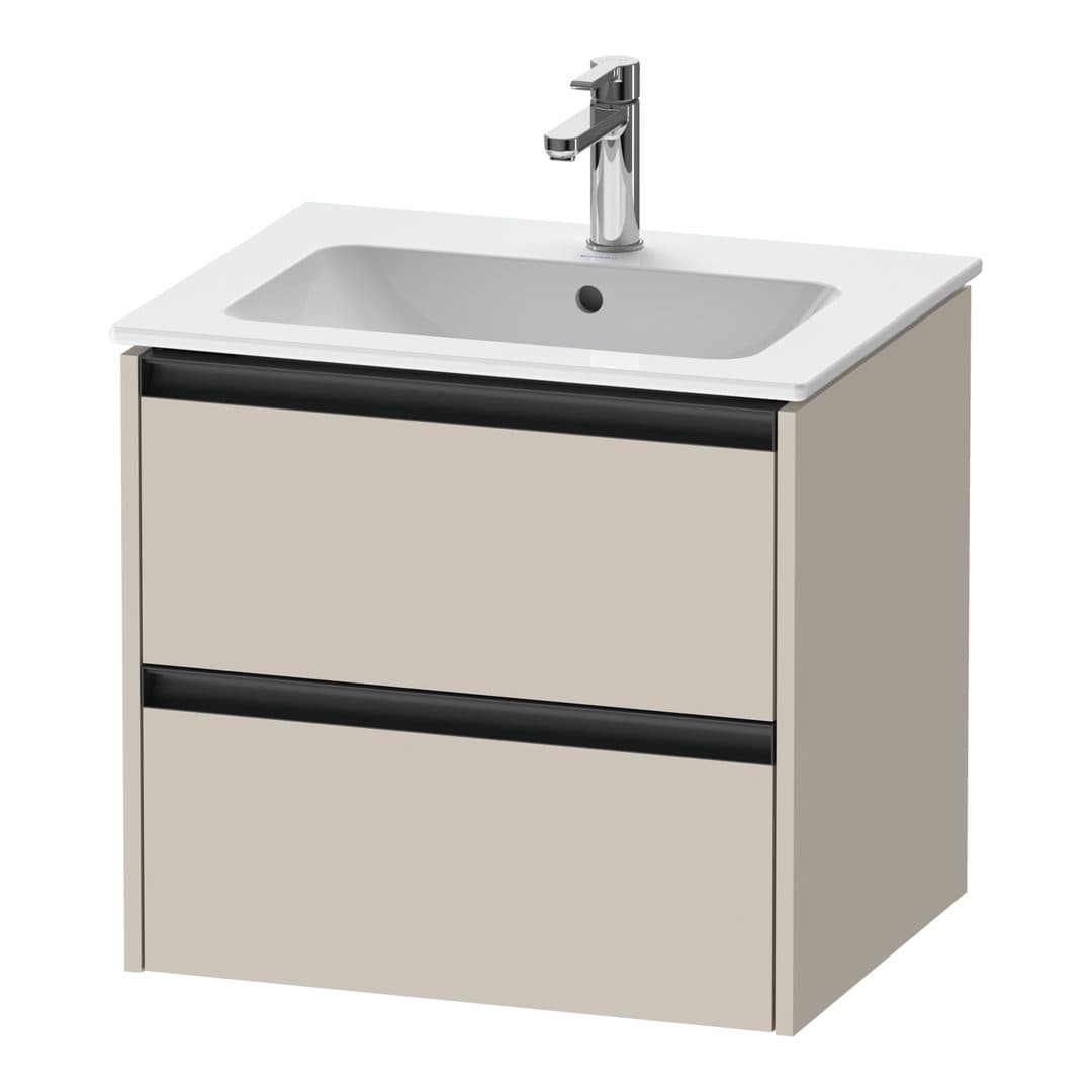 Duravit Ketho.2 – Έπιπλο Νιπτήρα – 610 mm, 2 συρτάρια, νιπτήρας κέντρο – Taupe Matt, Decor (K25262091910000)