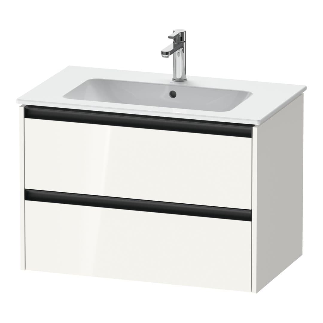Duravit Ketho.2 – Έπιπλο Νιπτήρα – 810 mm, 2 συρτάρια, νιπτήρας κέντρο – White High Gloss, Decor (K25263022220000)