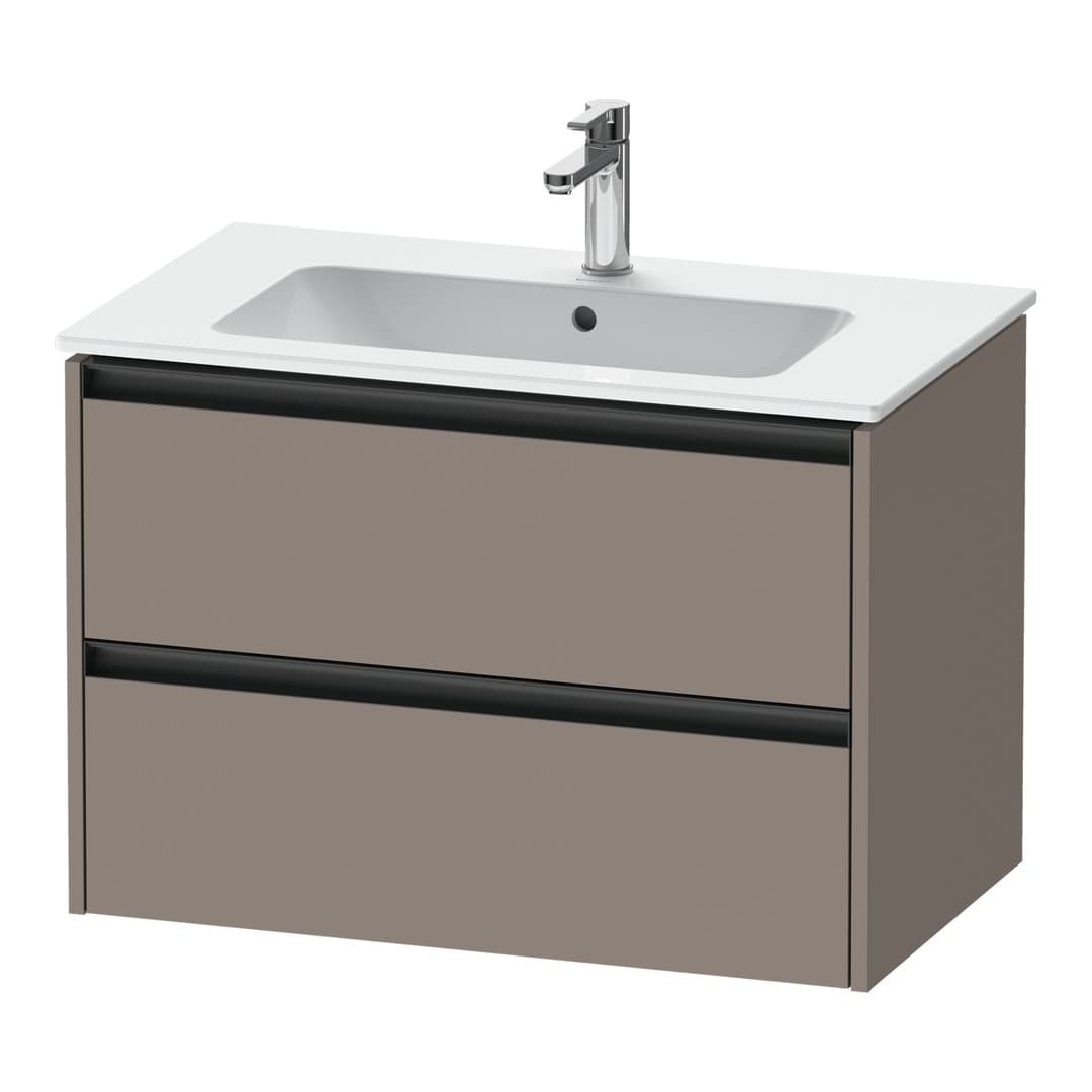 Duravit Ketho.2 – Έπιπλο Νιπτήρα – 810 mm, 2 συρτάρια, νιπτήρας κέντρο – Basalte Matt, Decor (K25263043430000)