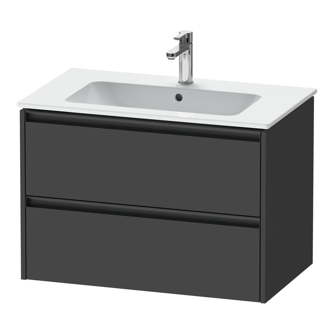 Duravit Ketho.2 – Έπιπλο Νιπτήρα – 810 mm, 2 συρτάρια, νιπτήρας κέντρο – Graphite Matt, Decor (K25263049490000)