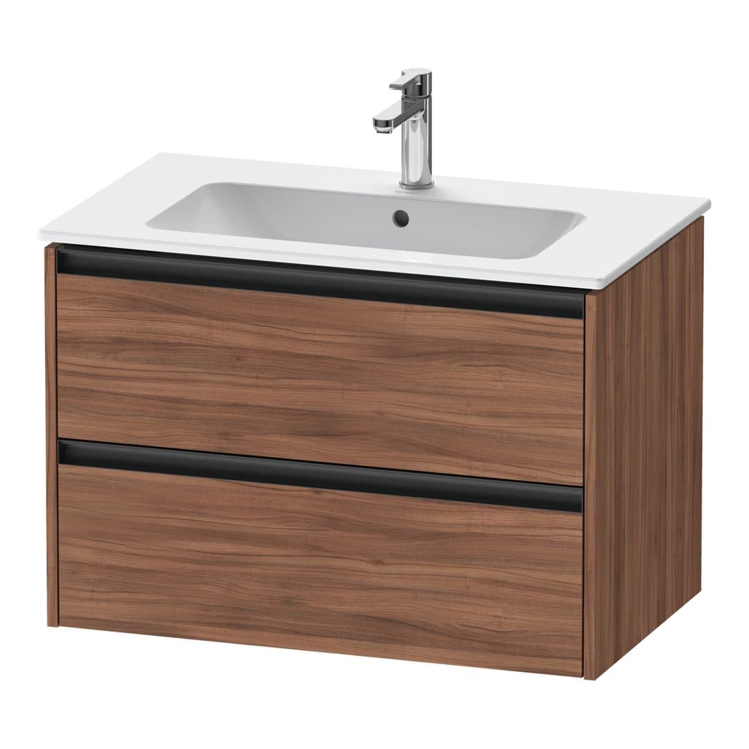 Duravit Ketho.2 – Έπιπλο Νιπτήρα – 810 mm, 2 συρτάρια, νιπτήρας κέντρο – Walnut Matt, Decor (K25263079790000)