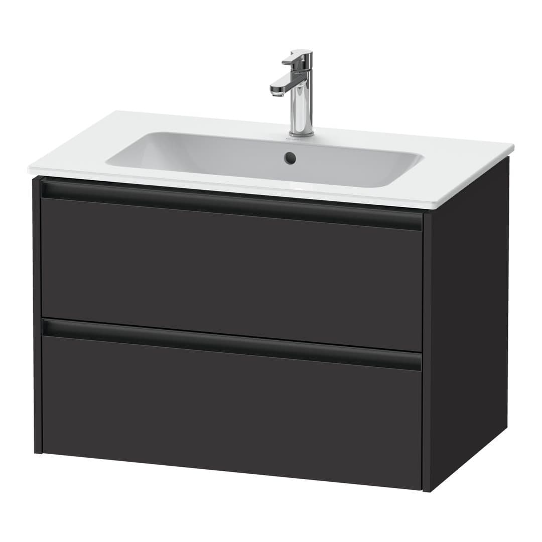Duravit Ketho.2 – Έπιπλο Νιπτήρα – 810 mm, 2 συρτάρια, νιπτήρας κέντρο – Graphite Super Matt, Decor (K25263080800000)