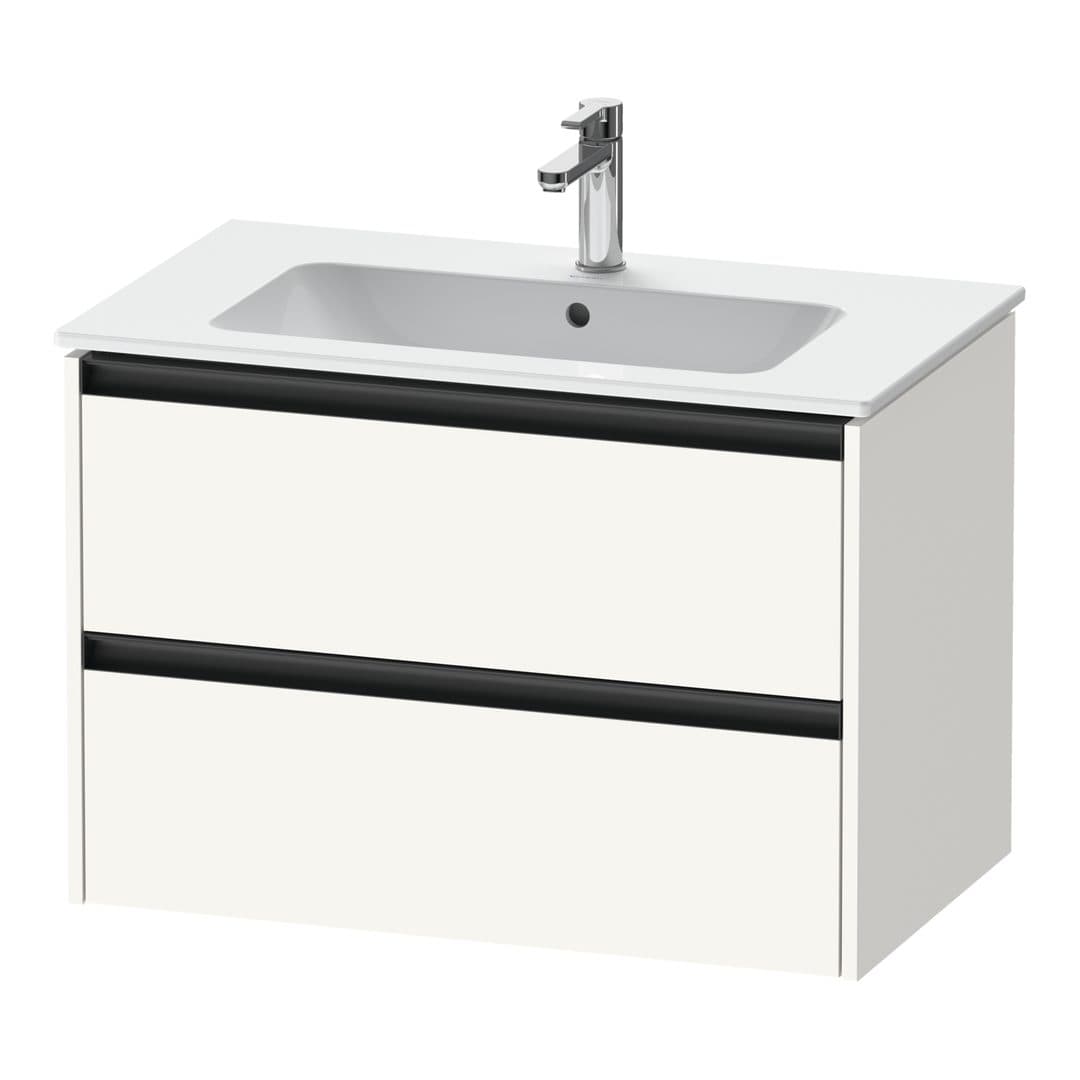 Duravit Ketho.2 – Έπιπλο Νιπτήρα – 810 mm, 2 συρτάρια, νιπτήρας κέντρο – White Super Matt, Decor (K25263084840000)
