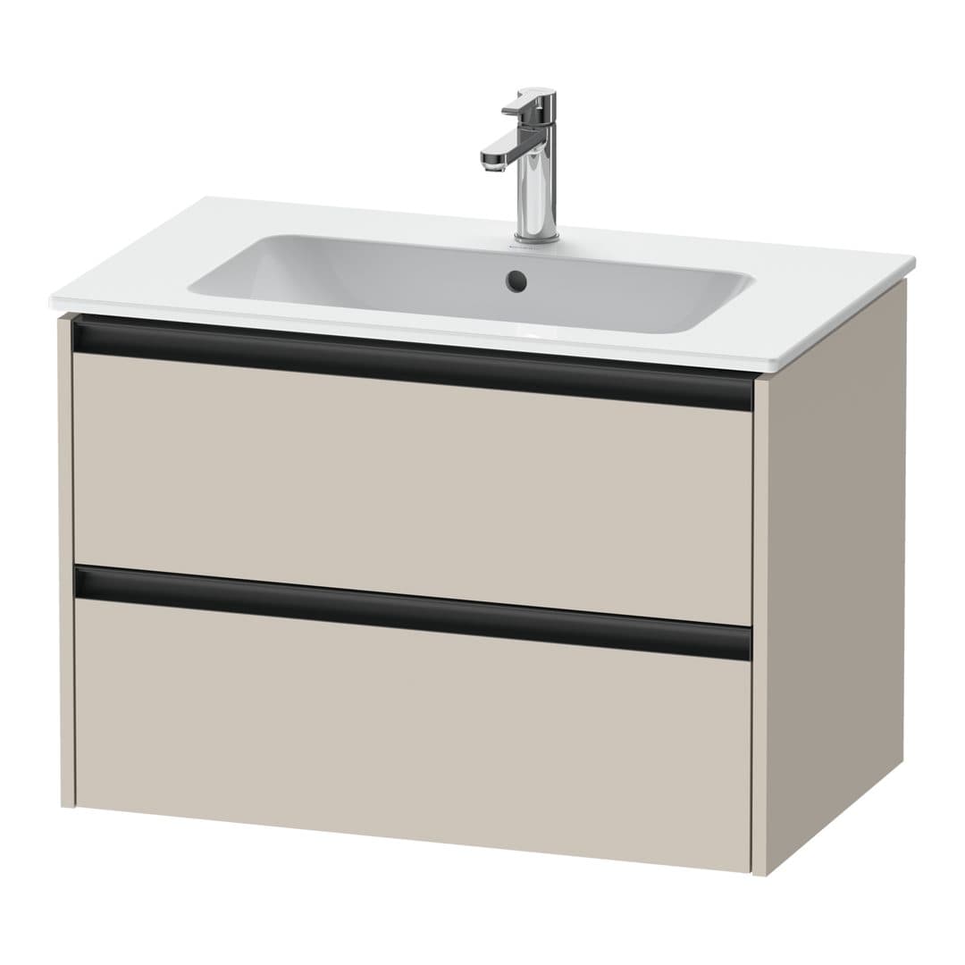Duravit Ketho.2 – Έπιπλο Νιπτήρα – 810 mm, 2 συρτάρια, νιπτήρας κέντρο – Taupe Matt, Decor (K25263091910000)