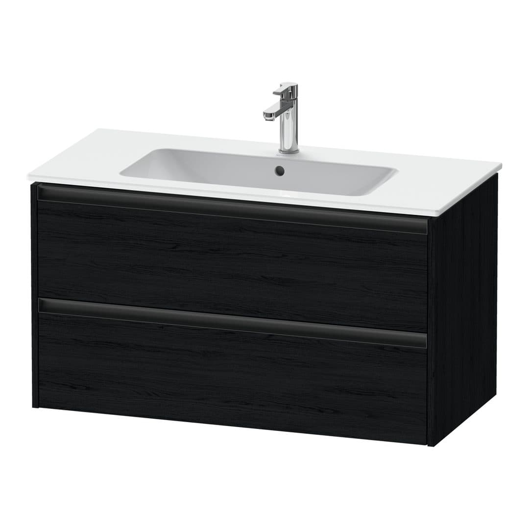 Duravit Ketho.2 – Έπιπλο Νιπτήρα – 1010 mm, 2 συρτάρια, νιπτήρας κέντρο – Black oak Matt, Decor (K25264016160000)