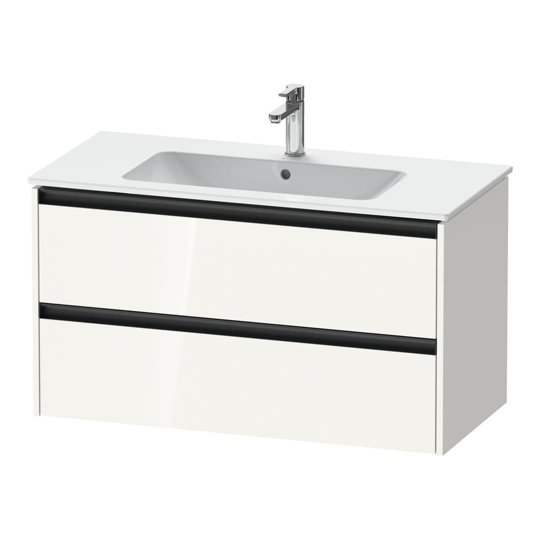 Duravit Ketho.2 – Έπιπλο Νιπτήρα – 1010 mm, 2 συρτάρια, νιπτήρας κέντρο – White High Gloss, Decor (K25264022220000)