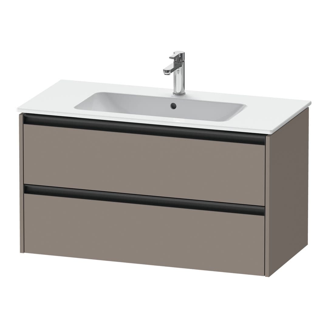Duravit Ketho.2 – Έπιπλο Νιπτήρα – 1010 mm, 2 συρτάρια, νιπτήρας κέντρο – Basalte Matt, Decor (K25264043430000)