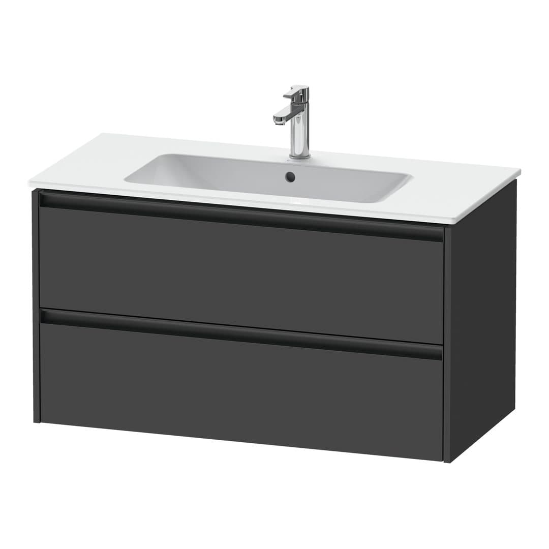 Duravit Ketho.2 – Έπιπλο Νιπτήρα – 1010 mm, 2 συρτάρια, νιπτήρας κέντρο – Graphite Matt, Decor (K25264049490000)