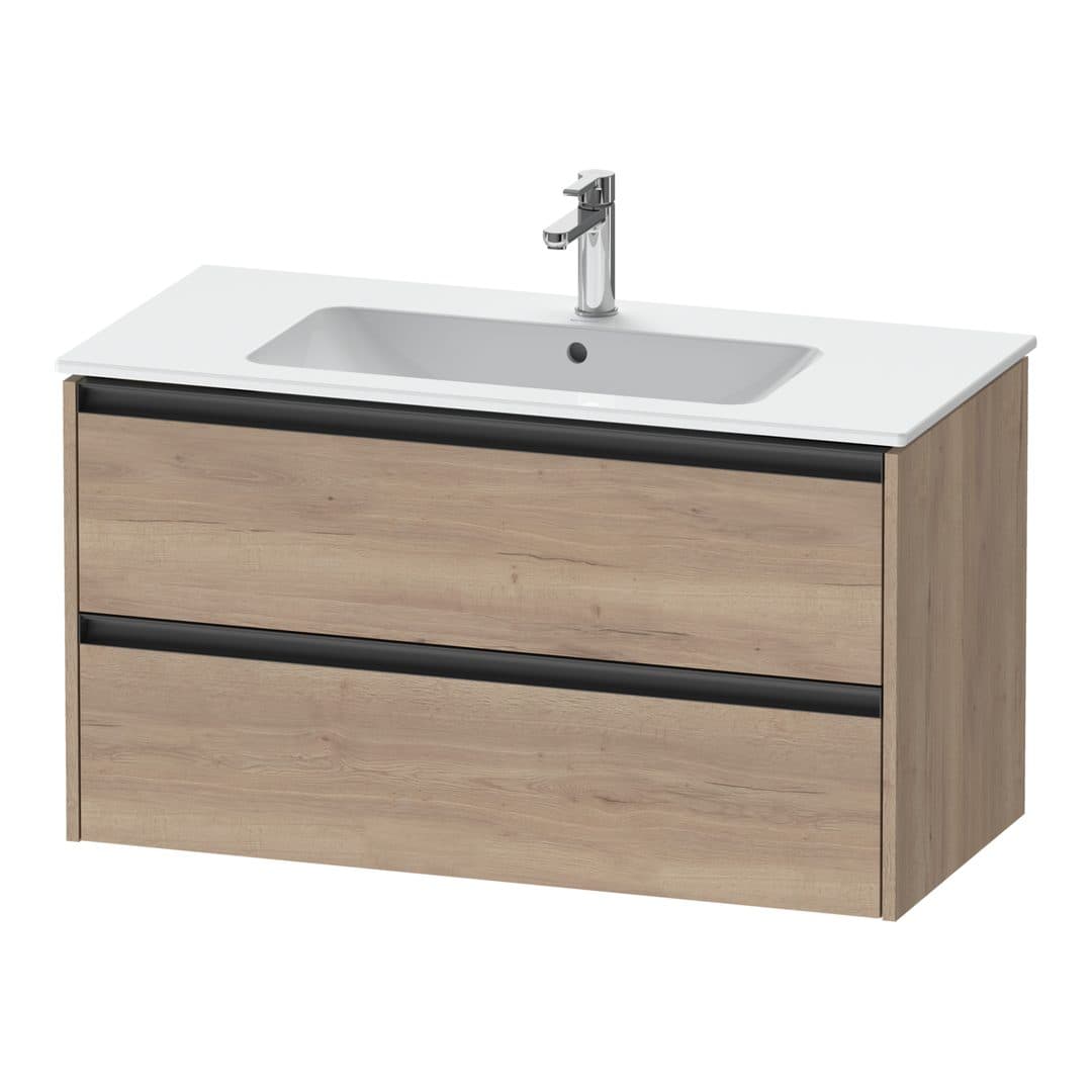 Duravit Ketho.2 – Έπιπλο Νιπτήρα – 1010 mm, 2 συρτάρια, νιπτήρας κέντρο – Marbled Oak Matt, Decor (K25264055550000)