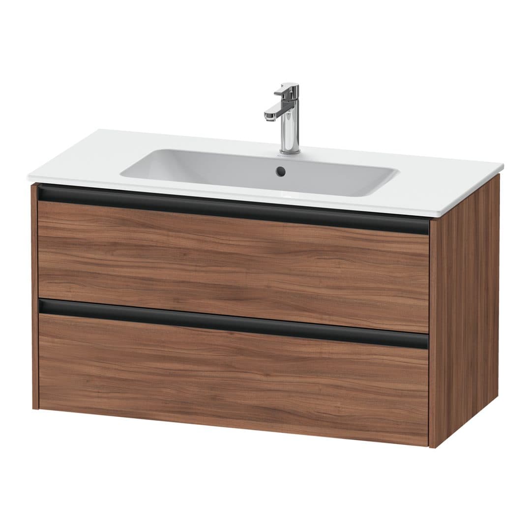 Duravit Ketho.2 – Έπιπλο Νιπτήρα – 1010 mm, 2 συρτάρια, νιπτήρας κέντρο – Walnut Matt, Decor (K25264079790000)