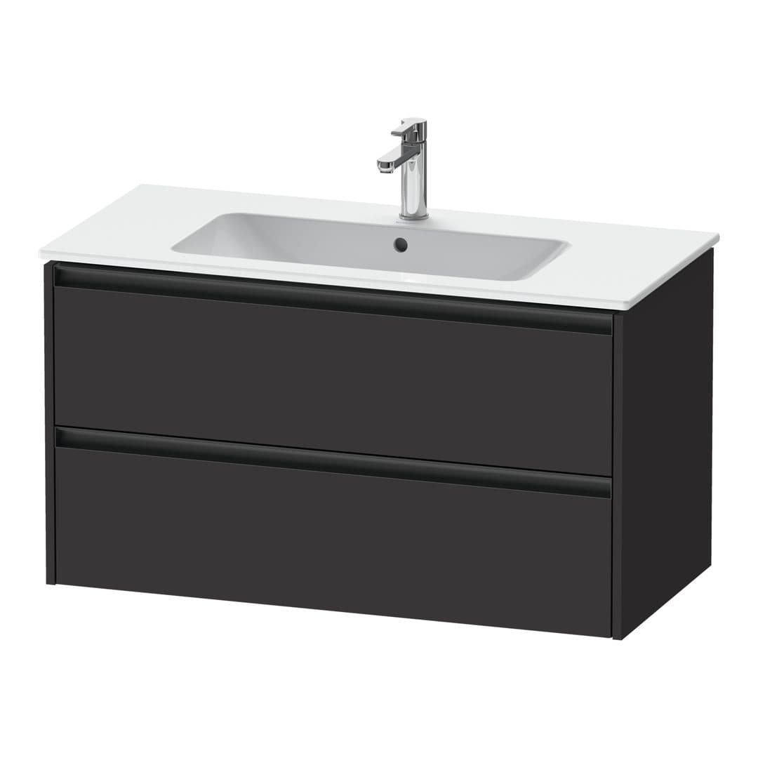 Duravit Ketho.2 – Έπιπλο Νιπτήρα – 1010 mm, 2 συρτάρια, νιπτήρας κέντρο – Graphite Super Matt, Decor (K25264080800000)