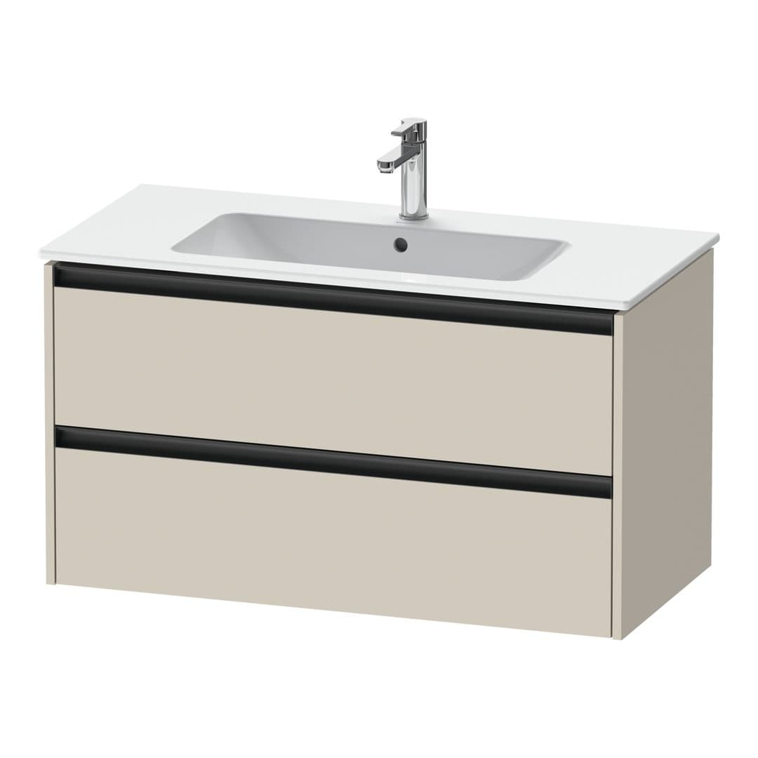 Duravit Ketho.2 – Έπιπλο Νιπτήρα – 1010 mm, 2 συρτάρια, νιπτήρας κέντρο – Taupe Super Matt, Decor (K25264083830000)
