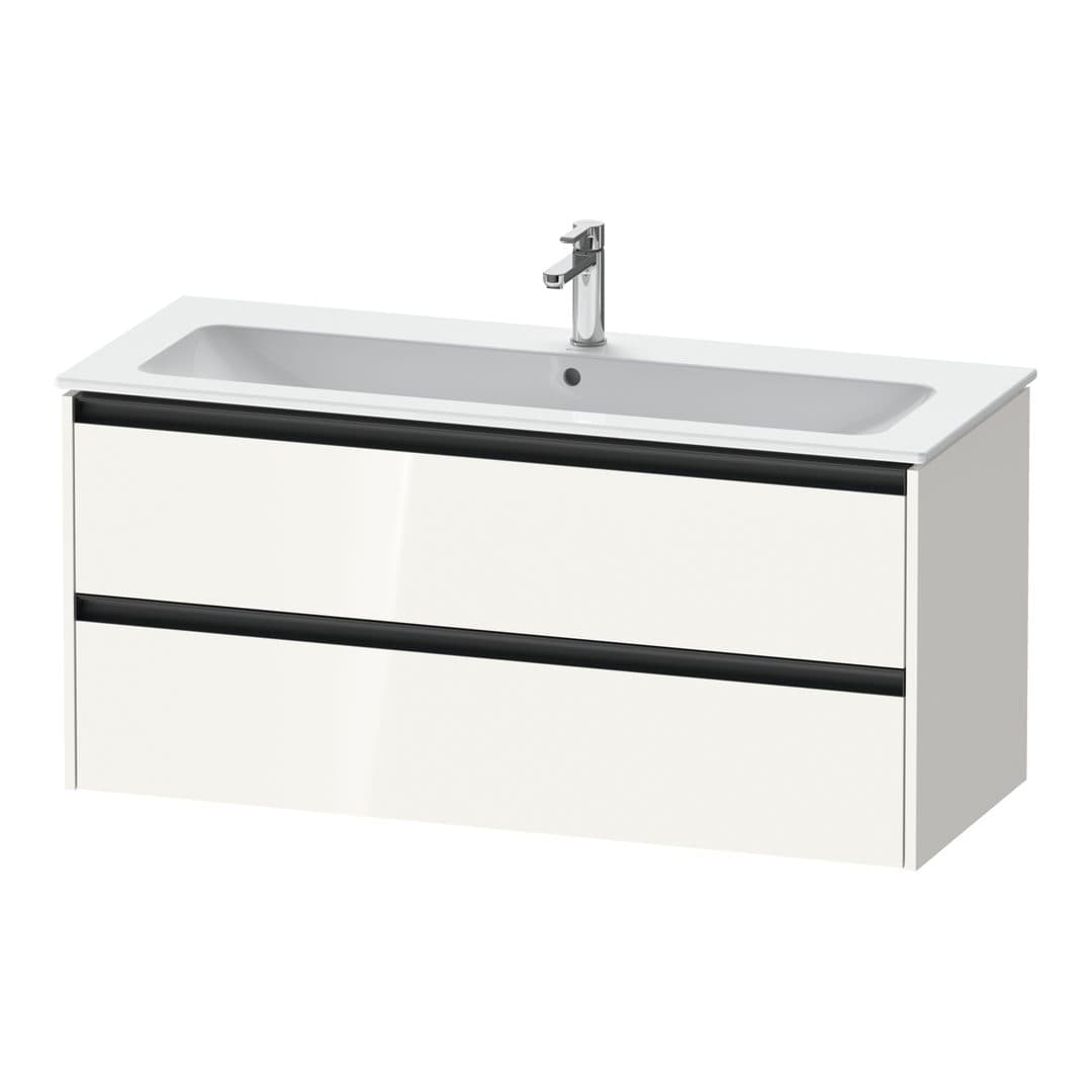 Duravit Ketho.2 – Έπιπλο Νιπτήρα – 1210 mm, 2 συρτάρια, νιπτήρας κέντρο – White High Gloss, Decor (K25265022220000)