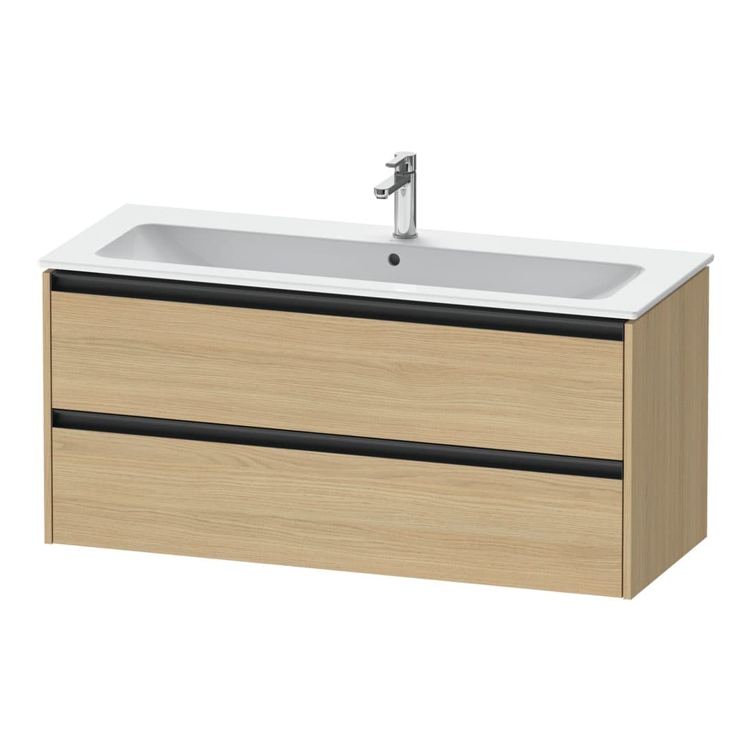 Duravit Ketho.2 – Έπιπλο Νιπτήρα – 1210 mm, 2 συρτάρια, νιπτήρας κέντρο – Natural oak, Decor (K25265030300000)