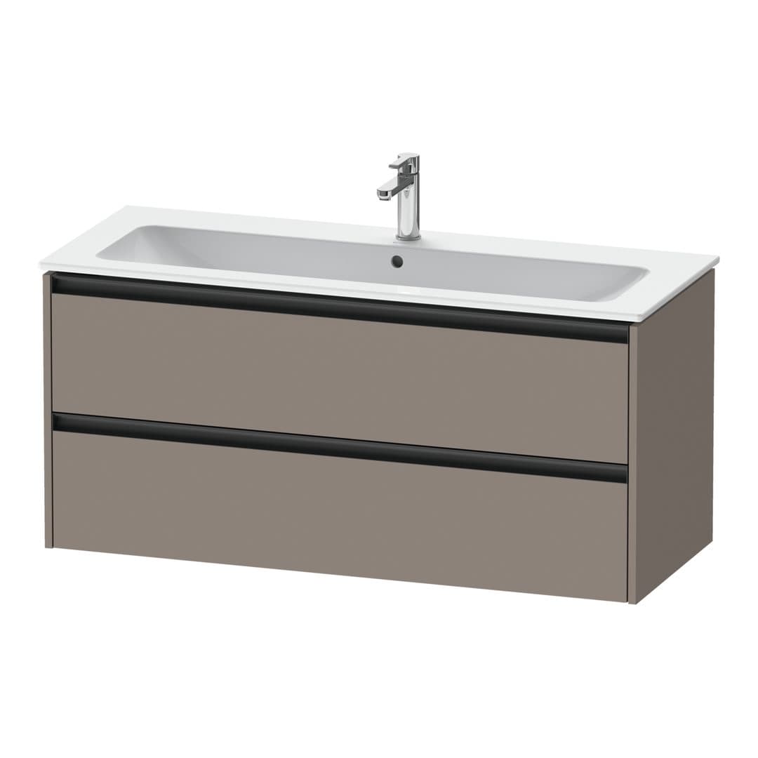 Duravit Ketho.2 – Έπιπλο Νιπτήρα – 1210 mm, 2 συρτάρια, νιπτήρας κέντρο – Basalte Matt, Decor (K25265043430000)