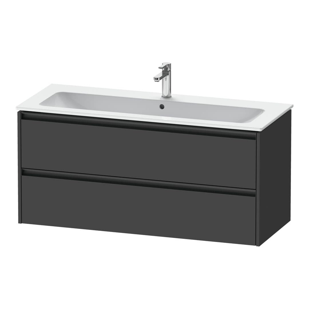 Duravit Ketho.2 – Έπιπλο Νιπτήρα – 1210 mm, 2 συρτάρια, νιπτήρας κέντρο – Graphite Matt, Decor (K25265049490000)