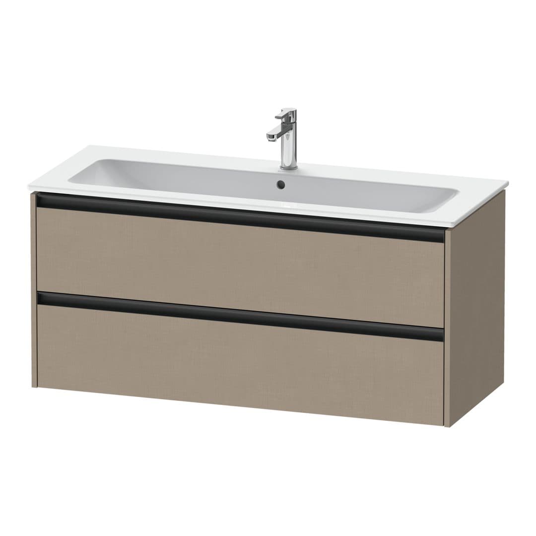 Duravit Ketho.2 – Έπιπλο Νιπτήρα – 1210 mm, 2 συρτάρια, νιπτήρας κέντρο – Linen Matt, Decor (K25265075750000)