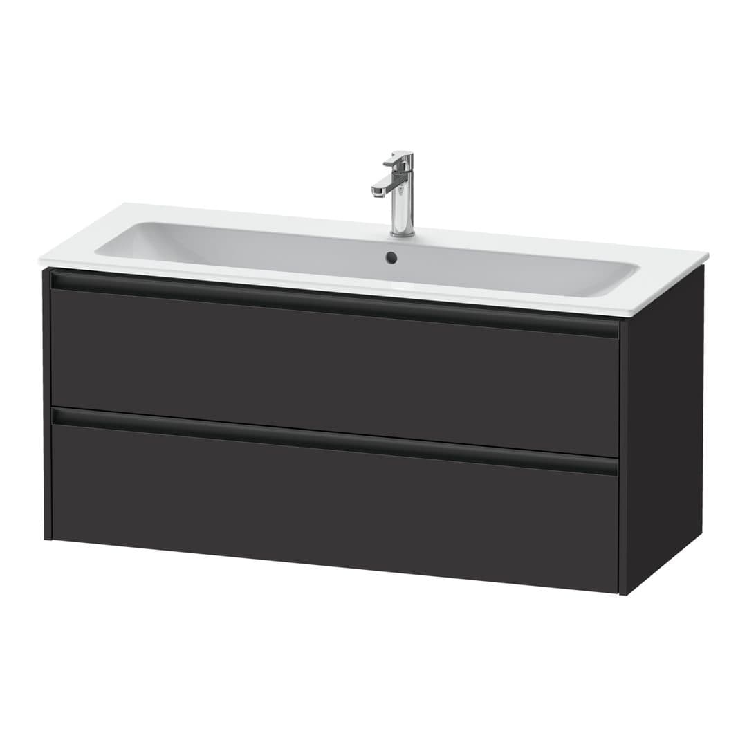 Duravit Ketho.2 – Έπιπλο Νιπτήρα – 1210 mm, 2 συρτάρια, νιπτήρας κέντρο – Graphite Super Matt, Decor (K25265080800000)