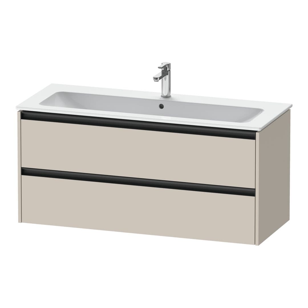 Duravit Ketho.2 – Έπιπλο Νιπτήρα – 1210 mm, 2 συρτάρια, νιπτήρας κέντρο – Taupe Matt, Decor (K25265091910000)