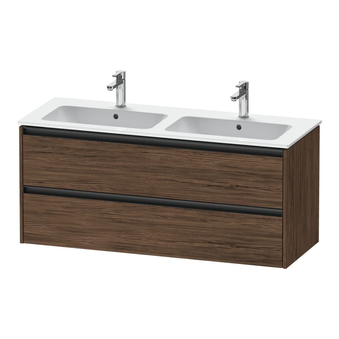 Duravit Ketho.2 – Έπιπλο Νιπτήρα – 1280 mm, 2 συρτάρια – Walnut dark Matt, Decor (K25266021210000)