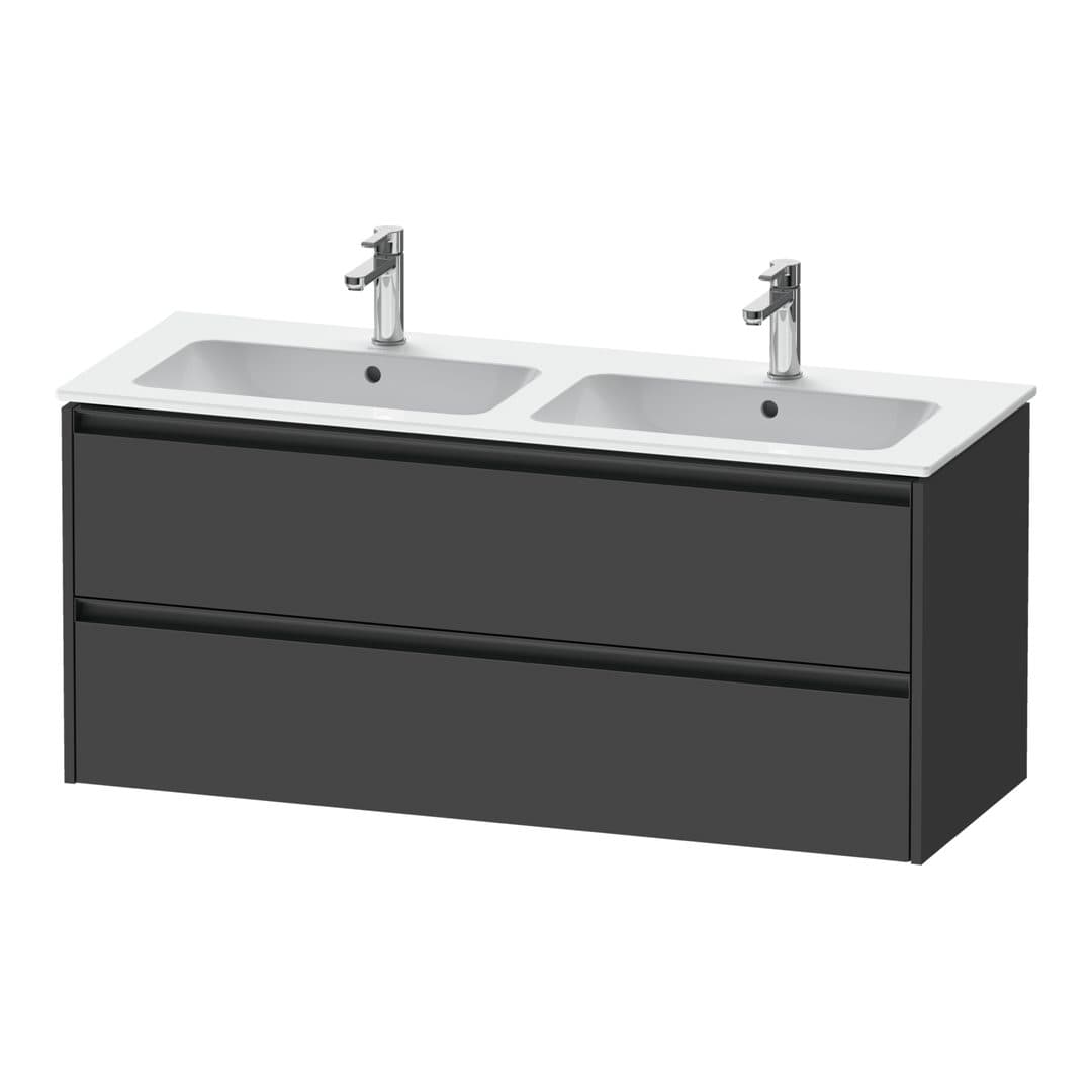 Duravit Ketho.2 – Έπιπλο Νιπτήρα – 1280 mm, 2 συρτάρια – Graphite Matt, Decor (K25266049490000)