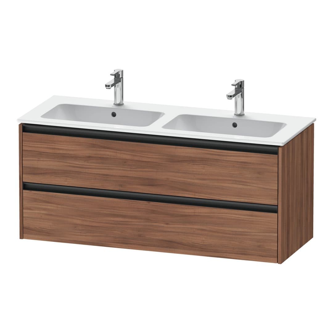 Duravit Ketho.2 – Έπιπλο Νιπτήρα – 1280 mm, 2 συρτάρια – Walnut Matt, Decor (K25266079790000)