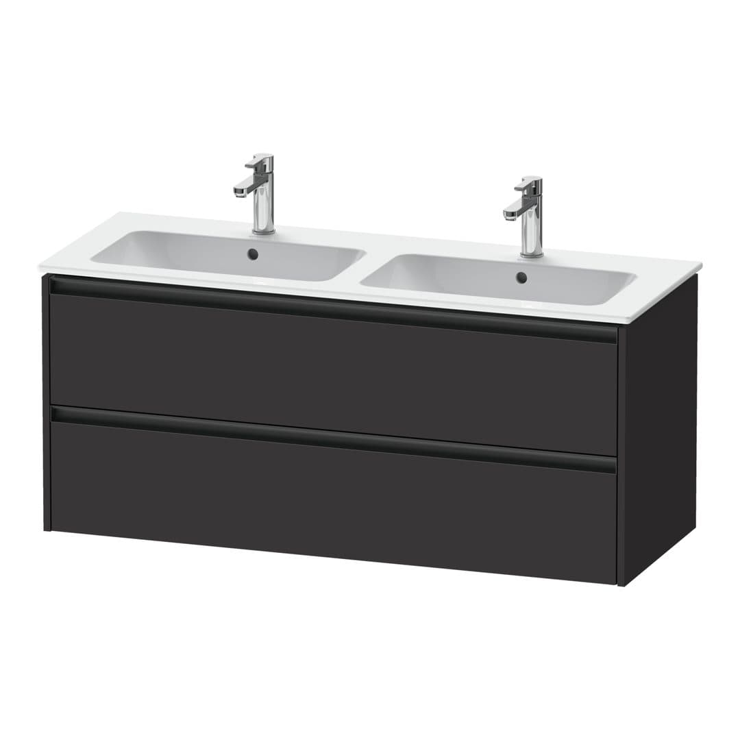Duravit Ketho.2 – Έπιπλο Νιπτήρα – 1280 mm, 2 συρτάρια – Graphite Super Matt, Decor (K25266080800000)