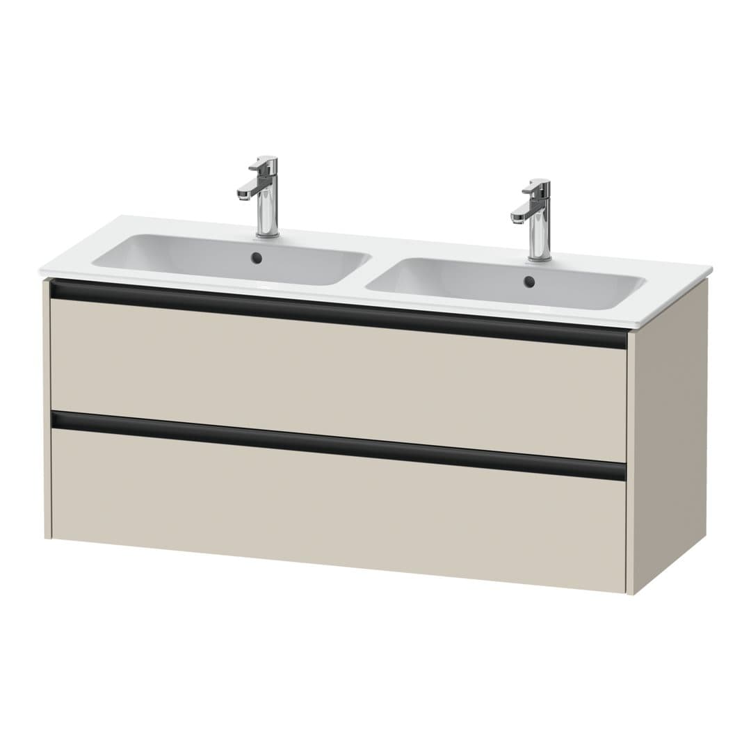 Duravit Ketho.2 – Έπιπλο Νιπτήρα – 1280 mm, 2 συρτάρια – Taupe Super Matt, Decor (K25266083830000)