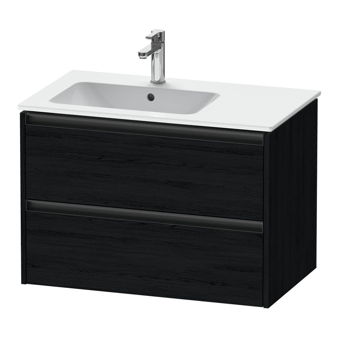 Duravit Ketho.2 – Έπιπλο Νιπτήρα – 810 mm, 2 συρτάρια, νιπτήρας αριστερά – Black oak Matt, Decor (K25267016160000)