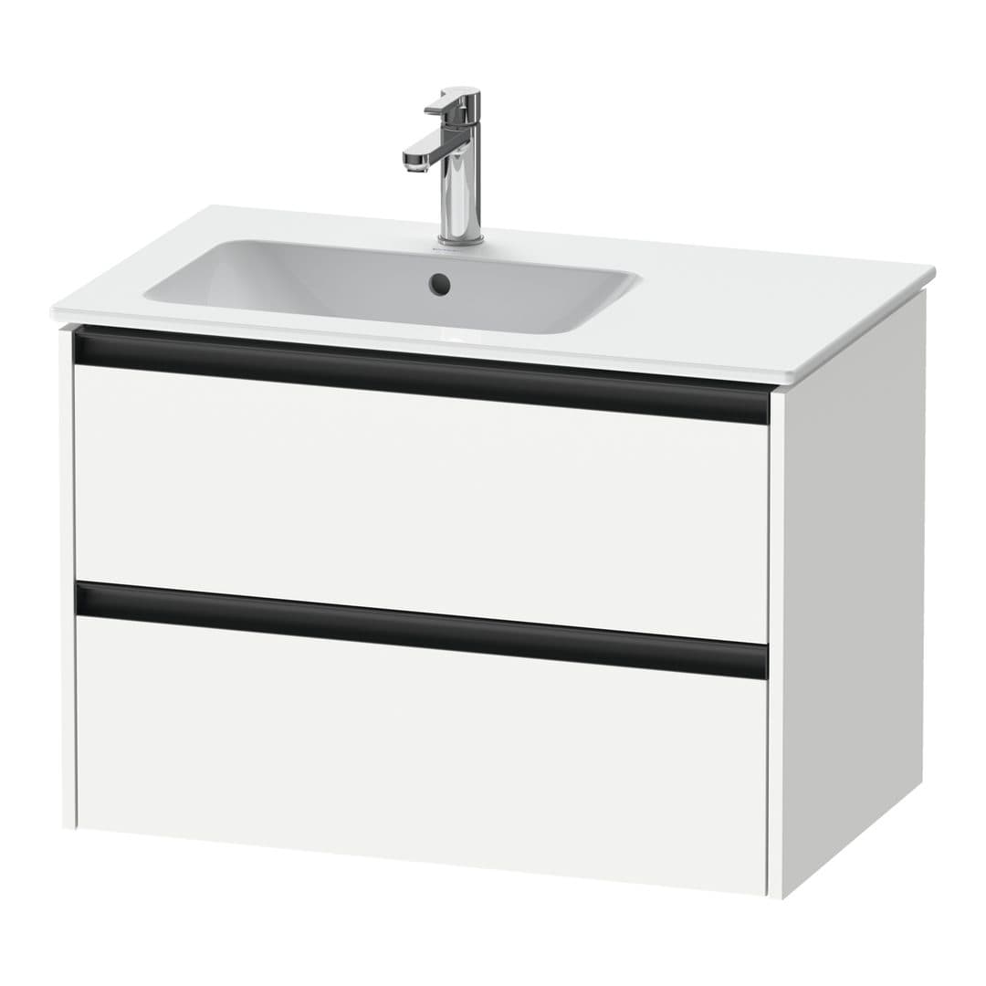 Duravit Ketho.2 – Έπιπλο Νιπτήρα – 810 mm, 2 συρτάρια, νιπτήρας αριστερά – White Matt, Decor (K25267018180000)