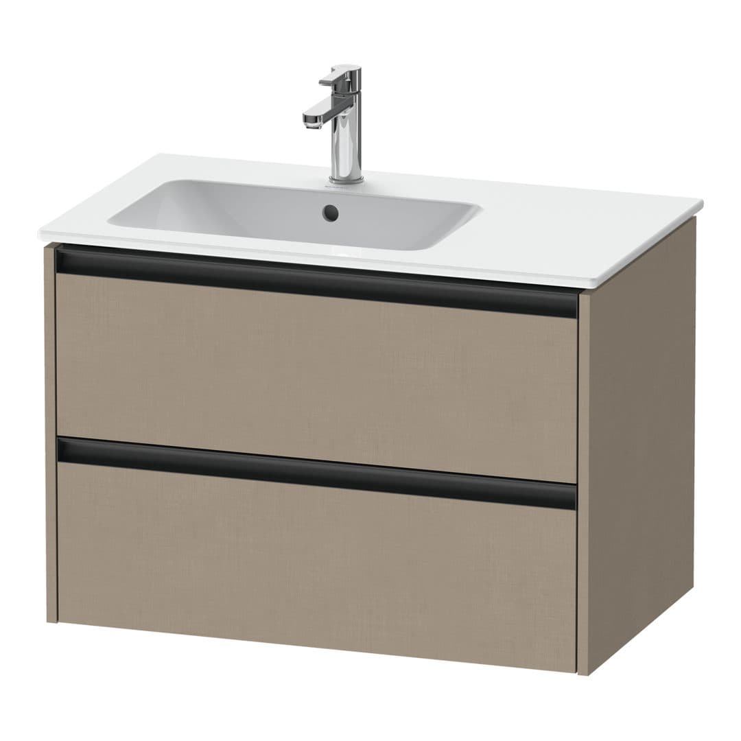 Duravit Ketho.2 – Έπιπλο Νιπτήρα – 810 mm, 2 συρτάρια, νιπτήρας αριστερά – Linen Matt, Decor (K25267075750000)