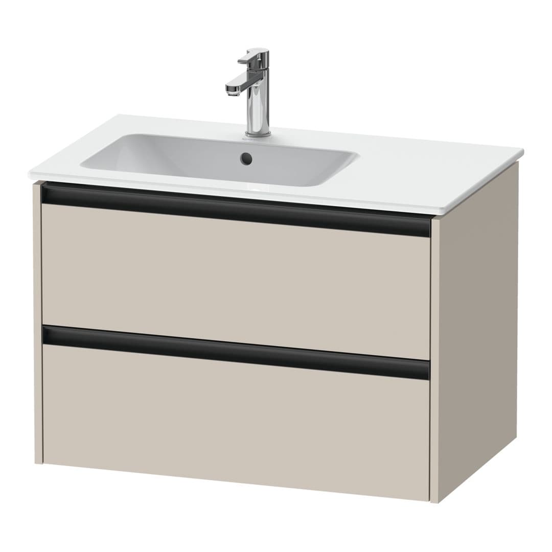 Duravit Ketho.2 – Έπιπλο Νιπτήρα – 810 mm, 2 συρτάρια, νιπτήρας αριστερά – Taupe Matt, Decor (K25267091910000)