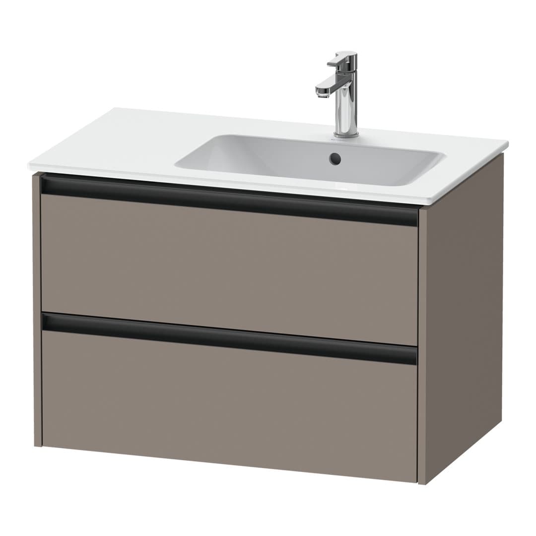 Duravit Ketho.2 – Έπιπλο Νιπτήρα – 810 mm, 2 συρτάρια, νιπτήρας δεξιά – Basalte Matt, Decor (K25268043430000)
