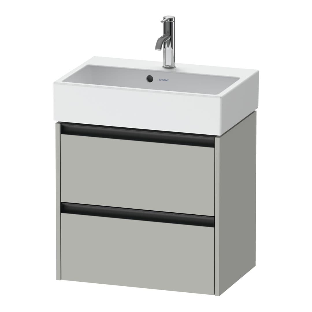 Duravit Ketho.2 – Έπιπλο Νιπτήρα – 584 mm, 2 συρτάρια, νιπτήρας κέντρο, Compact – Concrete grey Matt, Decor (K25273007070000)