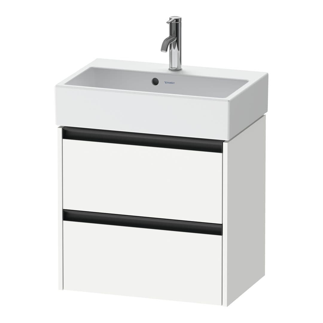 Duravit Ketho.2 – Έπιπλο Νιπτήρα – 584 mm, 2 συρτάρια, νιπτήρας κέντρο, Compact – White Matt, Decor (K25273018180000)
