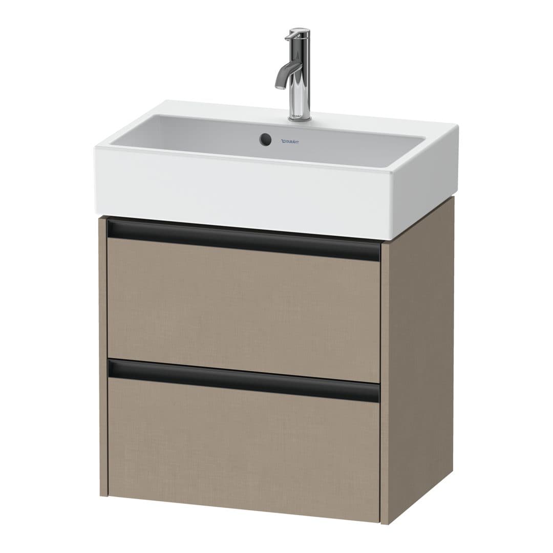 Duravit Ketho.2 – Έπιπλο Νιπτήρα – 584 mm, 2 συρτάρια, νιπτήρας κέντρο, Compact – Linen Matt, Decor (K25273075750000)