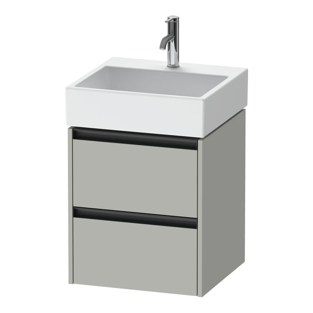 Duravit Ketho.2 – Έπιπλο Νιπτήρα – 484 mm, 2 συρτάρια, νιπτήρας κέντρο, 484 x 460 x 549 mm – Concrete grey Matt, Decor (K25274007070000)