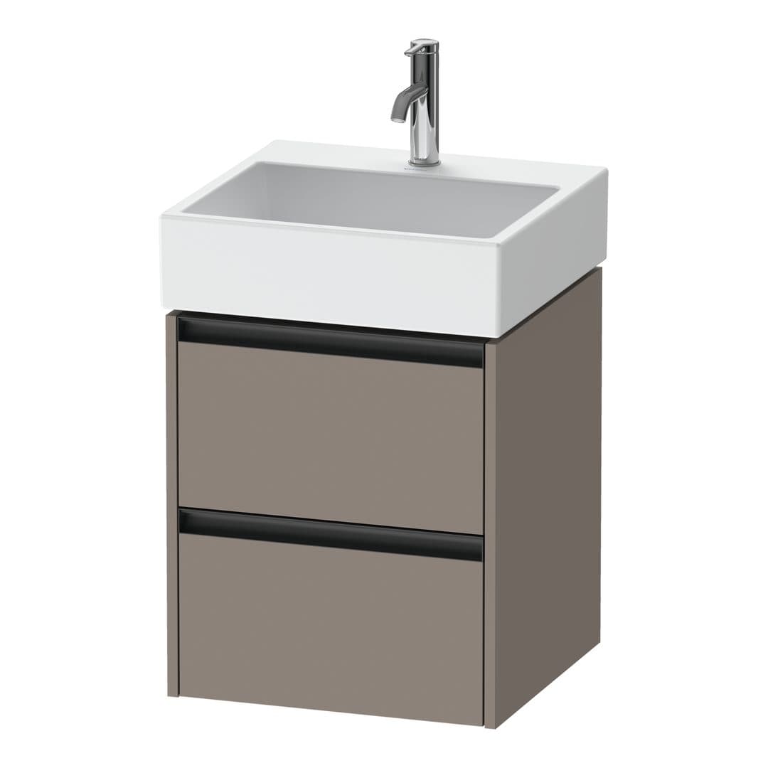 Duravit Ketho.2 – Έπιπλο Νιπτήρα – 484 mm, 2 συρτάρια, νιπτήρας κέντρο, 484 x 460 x 549 mm – Basalte Matt, Decor (K25274043430000)
