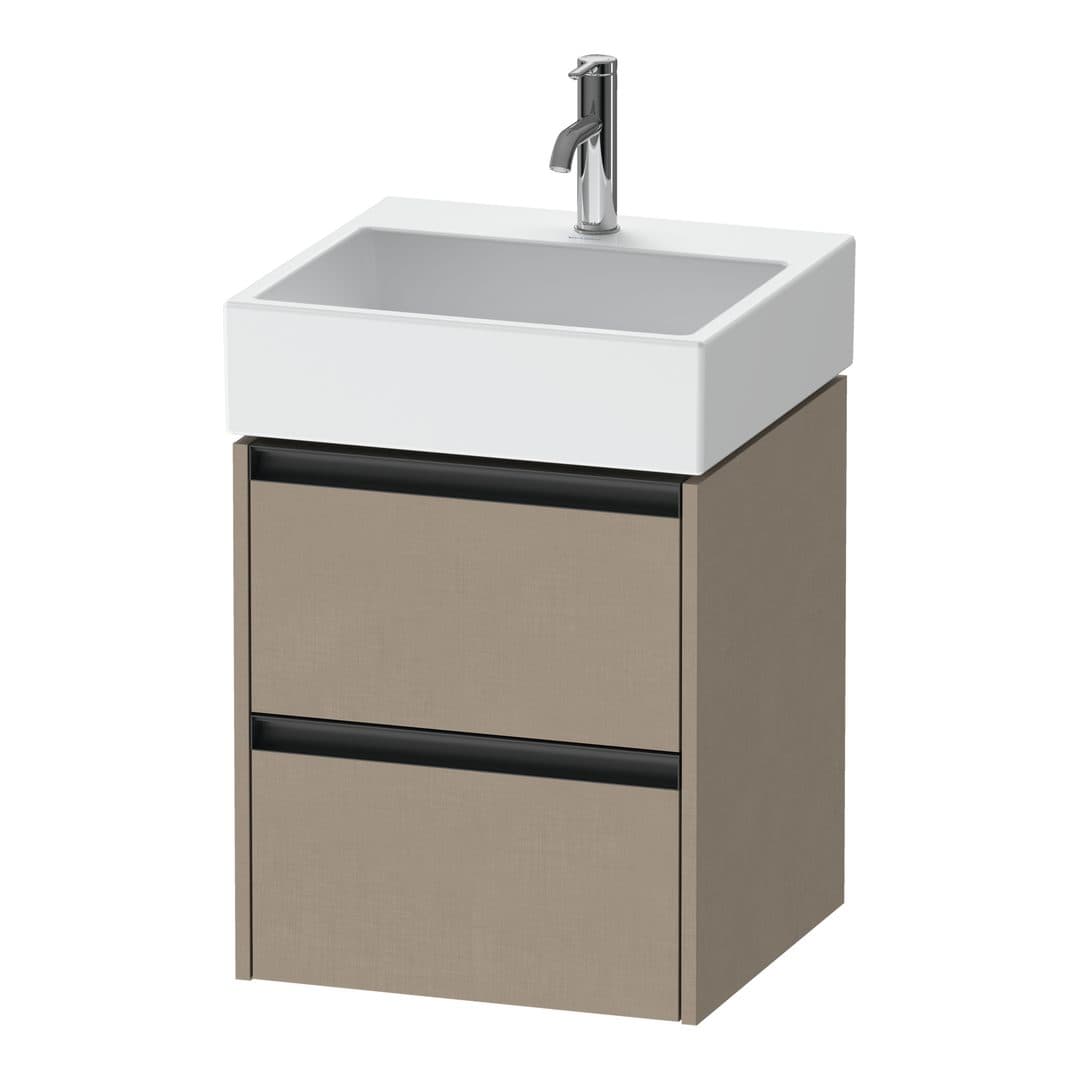 Duravit Ketho.2 – Έπιπλο Νιπτήρα – 484 mm, 2 συρτάρια, νιπτήρας κέντρο, 484 x 460 x 549 mm – Linen Matt, Decor (K25274075750000)