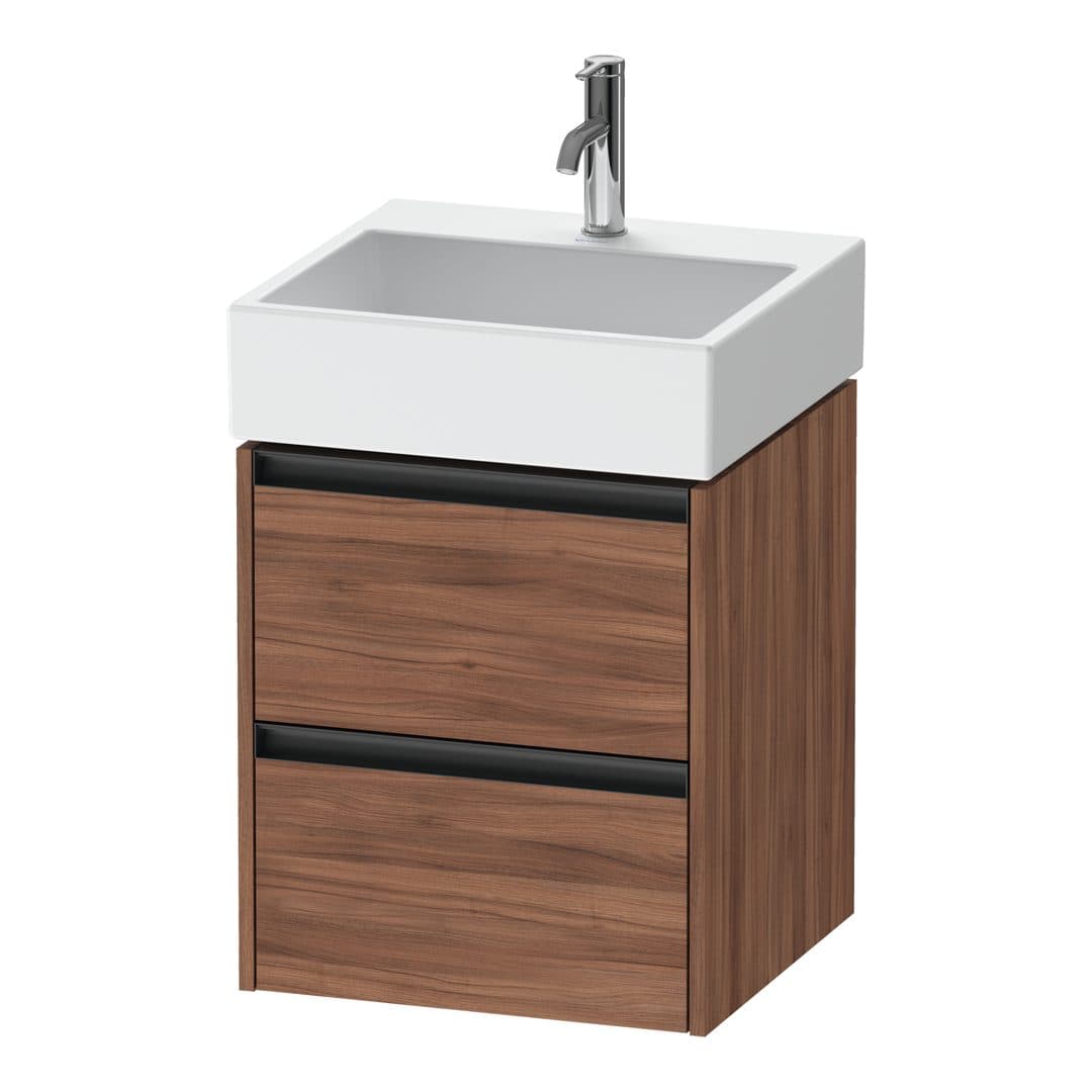 Duravit Ketho.2 – Έπιπλο Νιπτήρα – 484 mm, 2 συρτάρια, νιπτήρας κέντρο, 484 x 460 x 549 mm – Walnut Matt, Decor (K25274079790000)