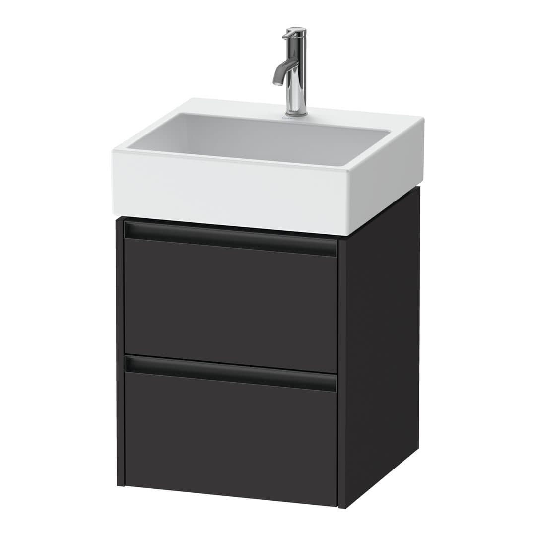 Duravit Ketho.2 – Έπιπλο Νιπτήρα – 484 mm, 2 συρτάρια, νιπτήρας κέντρο, 484 x 460 x 549 mm – Graphite Super Matt, Decor (K25274080800000)
