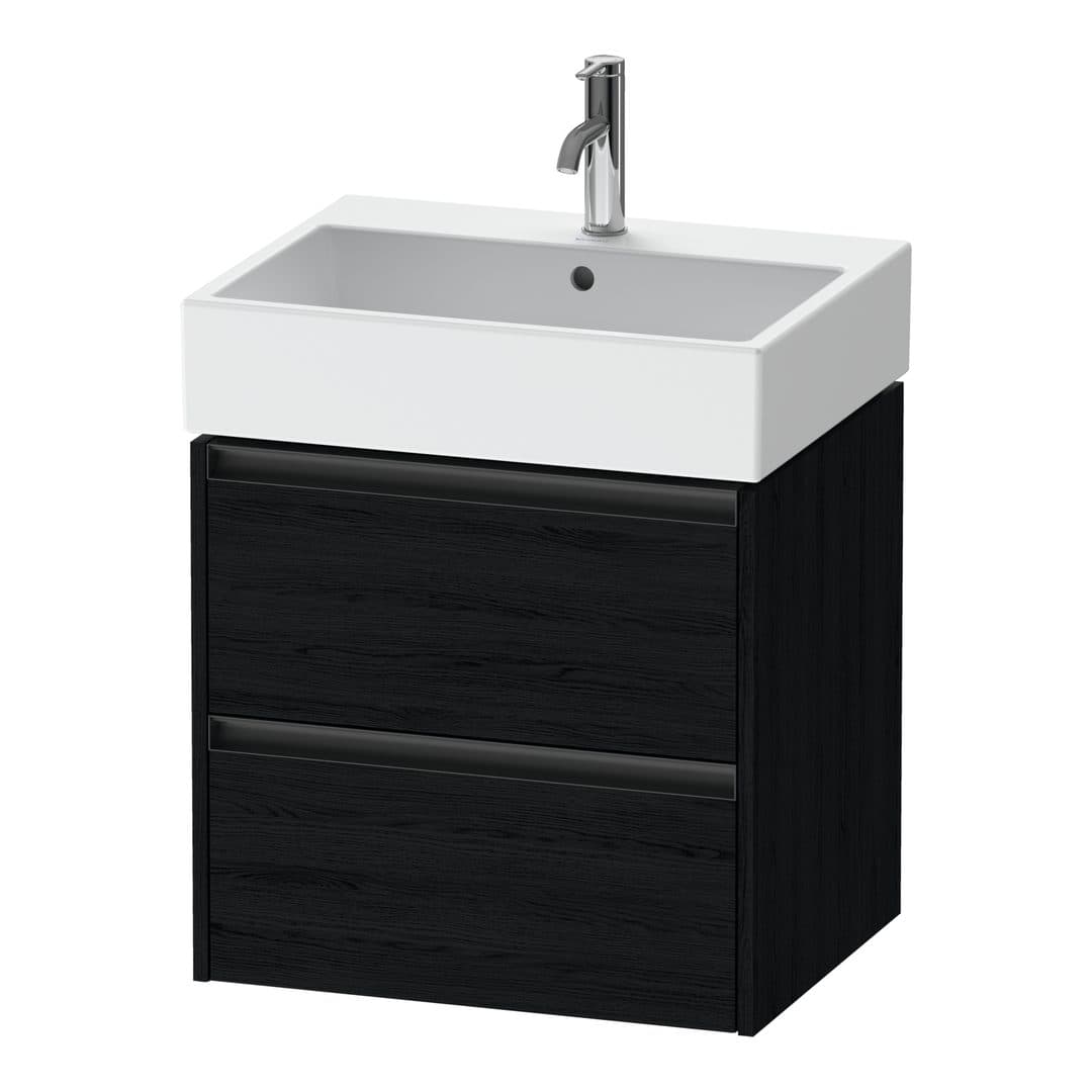 Duravit Ketho.2 – Έπιπλο Νιπτήρα – 584 mm, 2 συρτάρια, νιπτήρας κέντρο, 584 x 460 x 549 mm – Black oak Matt, Decor (K25275016160000)
