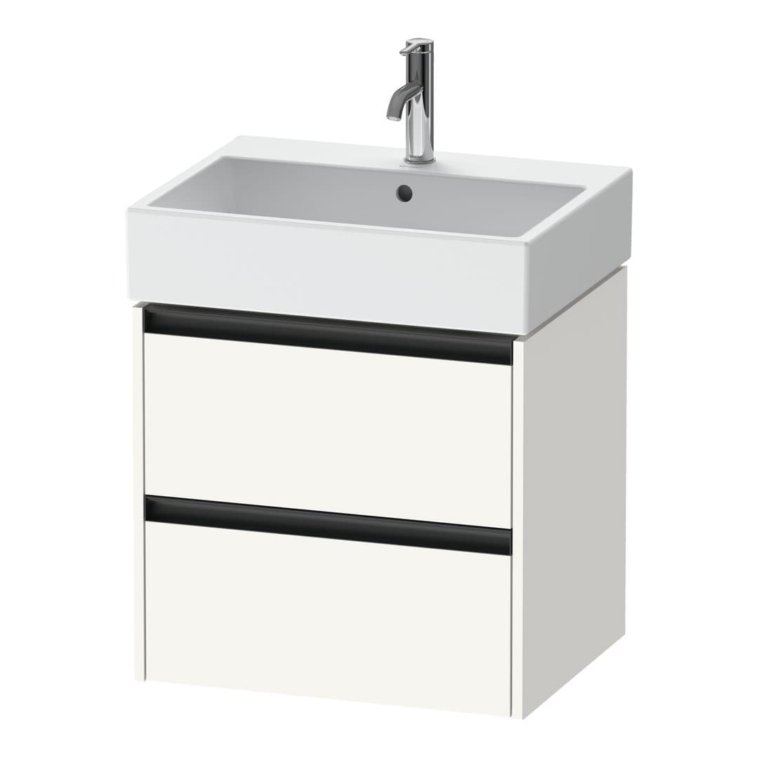 Duravit Ketho.2 – Έπιπλο Νιπτήρα – 584 mm, 2 συρτάρια, νιπτήρας κέντρο, 584 x 460 x 549 mm – White Super Matt, Decor (K25275084840000)