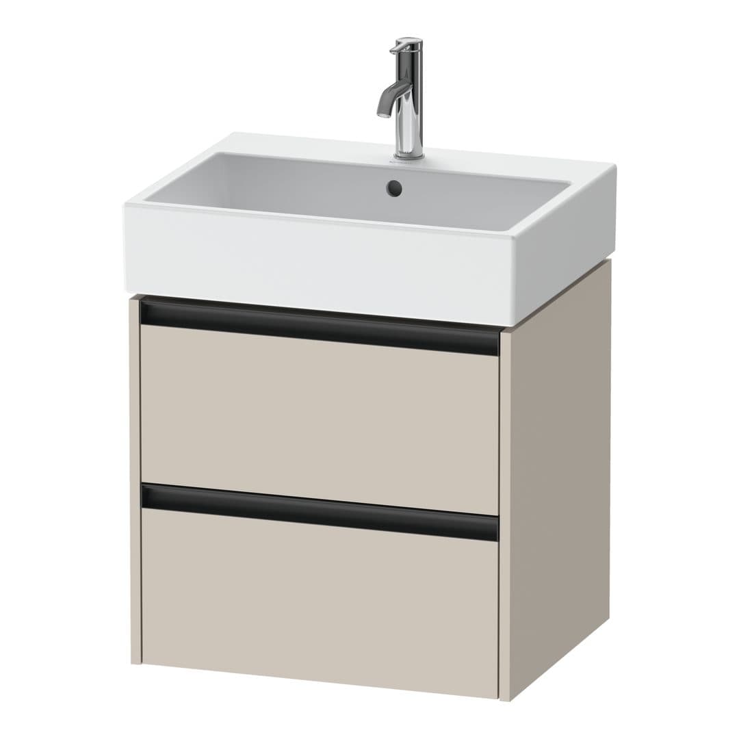 Duravit Ketho.2 – Έπιπλο Νιπτήρα – 584 mm, 2 συρτάρια, νιπτήρας κέντρο, 584 x 460 x 549 mm – Taupe Matt, Decor (K25275091910000)